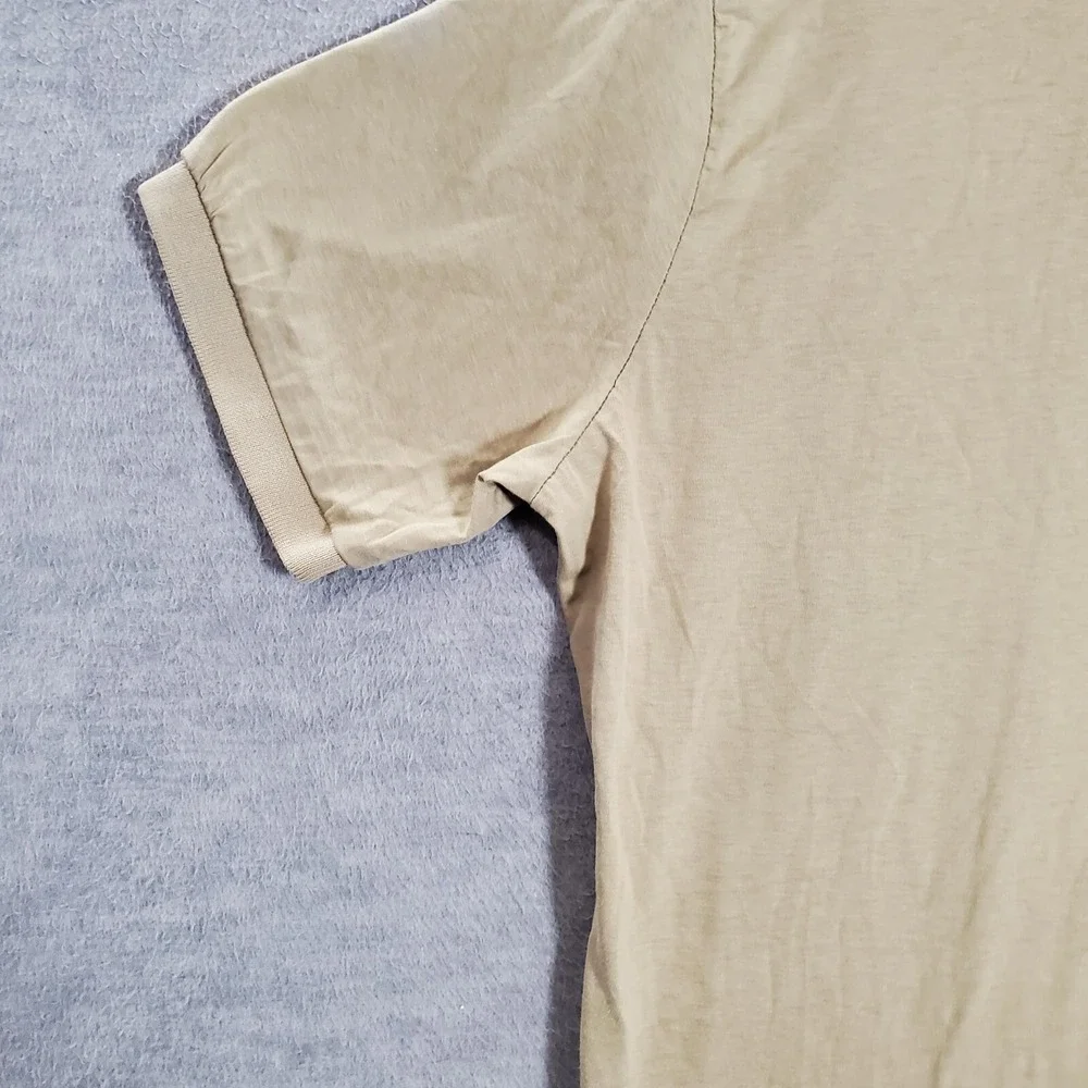 VINTAGE Chaps Ralph Lauren Men Polo Shirt Large Beige Single Stitch Logo READ